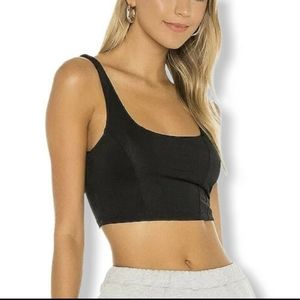 Free people be cool brami cropped cami black new